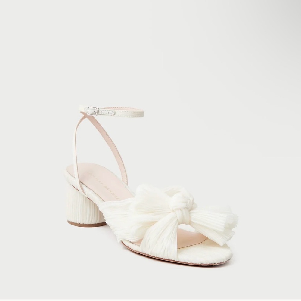 Dahlia Pearl Pleated Bow Heel